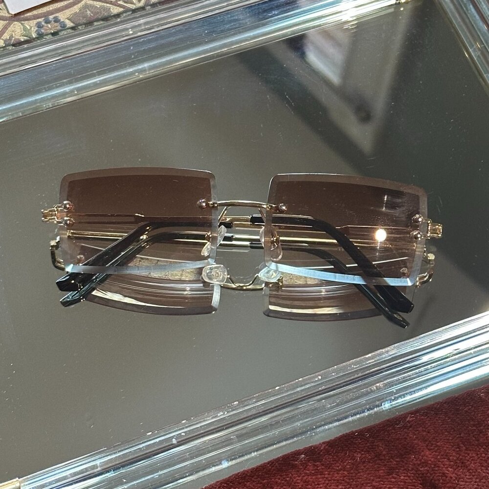 Brown Rectangle Glasses